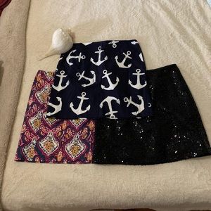 J. Crew skirt lot of 3 size 2 🌴🌊